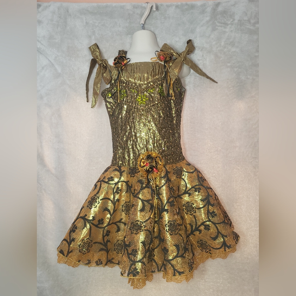 Gold Floral Kids Costume